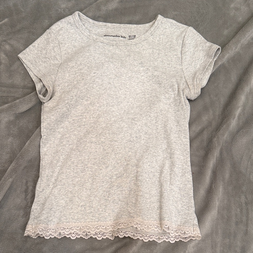 Abercrombie Kids Light Gray Ribbed Shirt